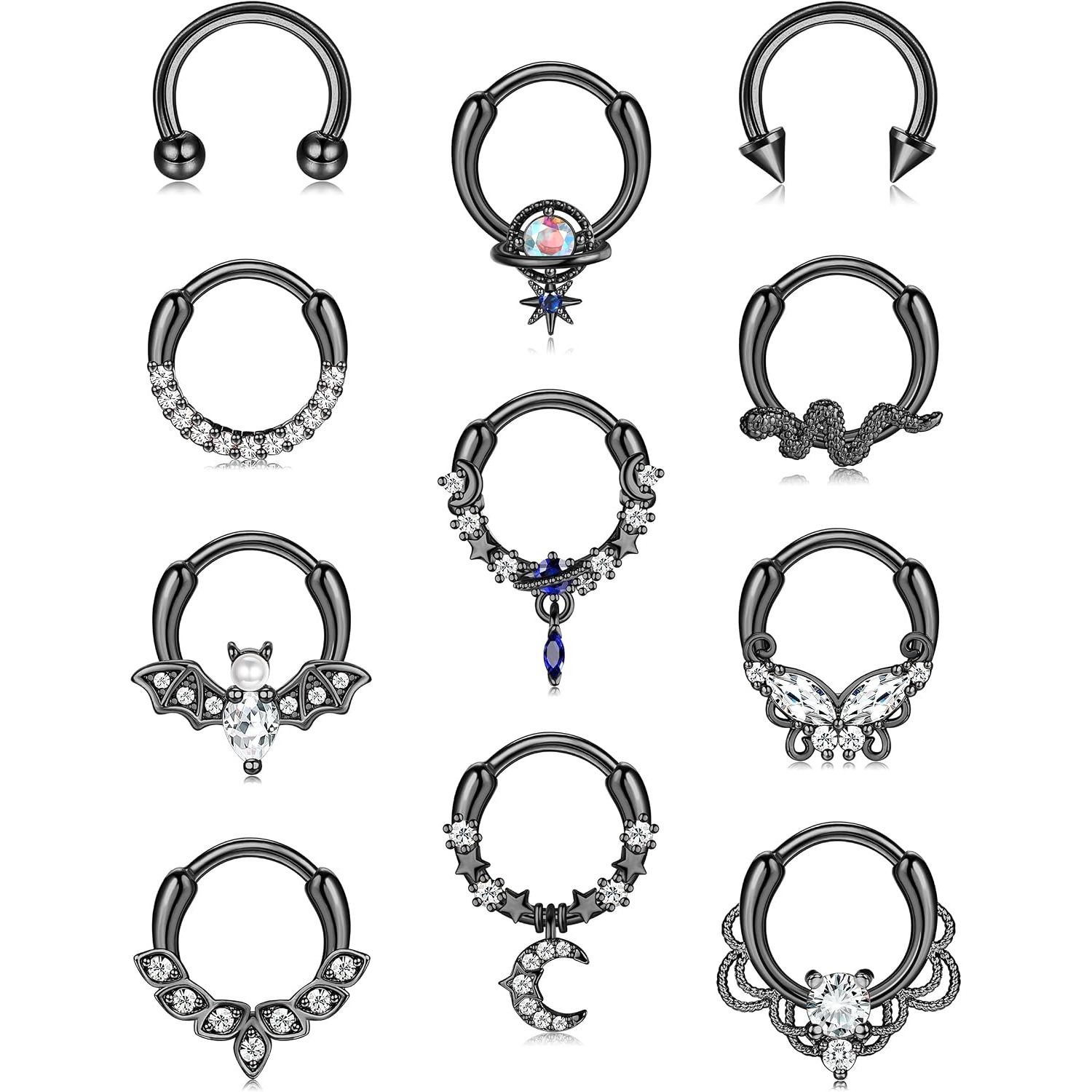 Body Jewelry For Sensitive Skin - FASACCO Anelli per Septum, Gioielli per