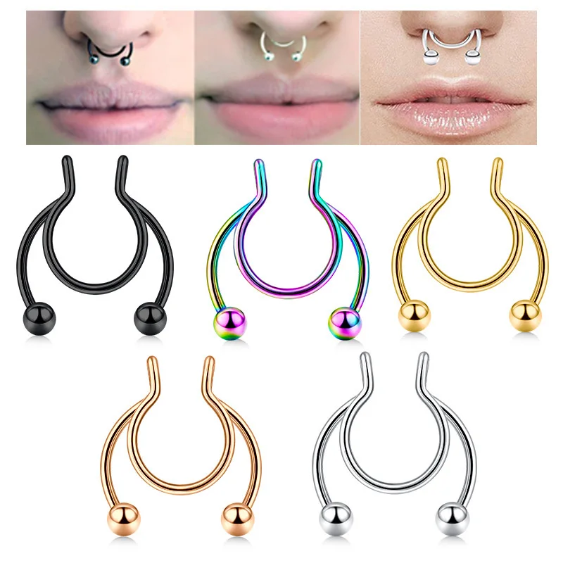 Body Jewelry Septum - Anello da naso finto a forma