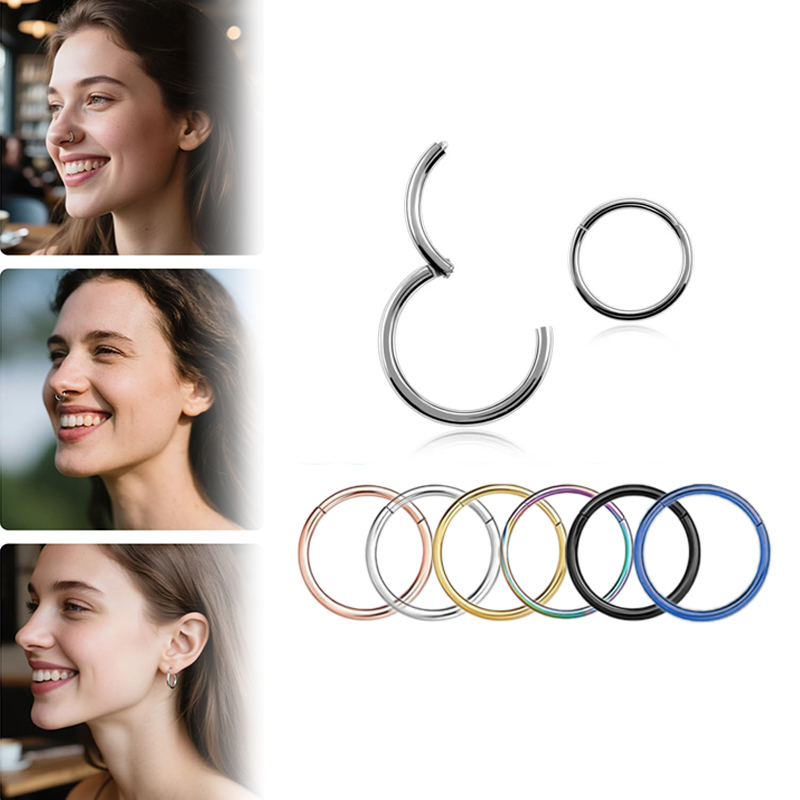 Body Jewelry Septum - Anelli a Cerniera Clicker in Acciaio