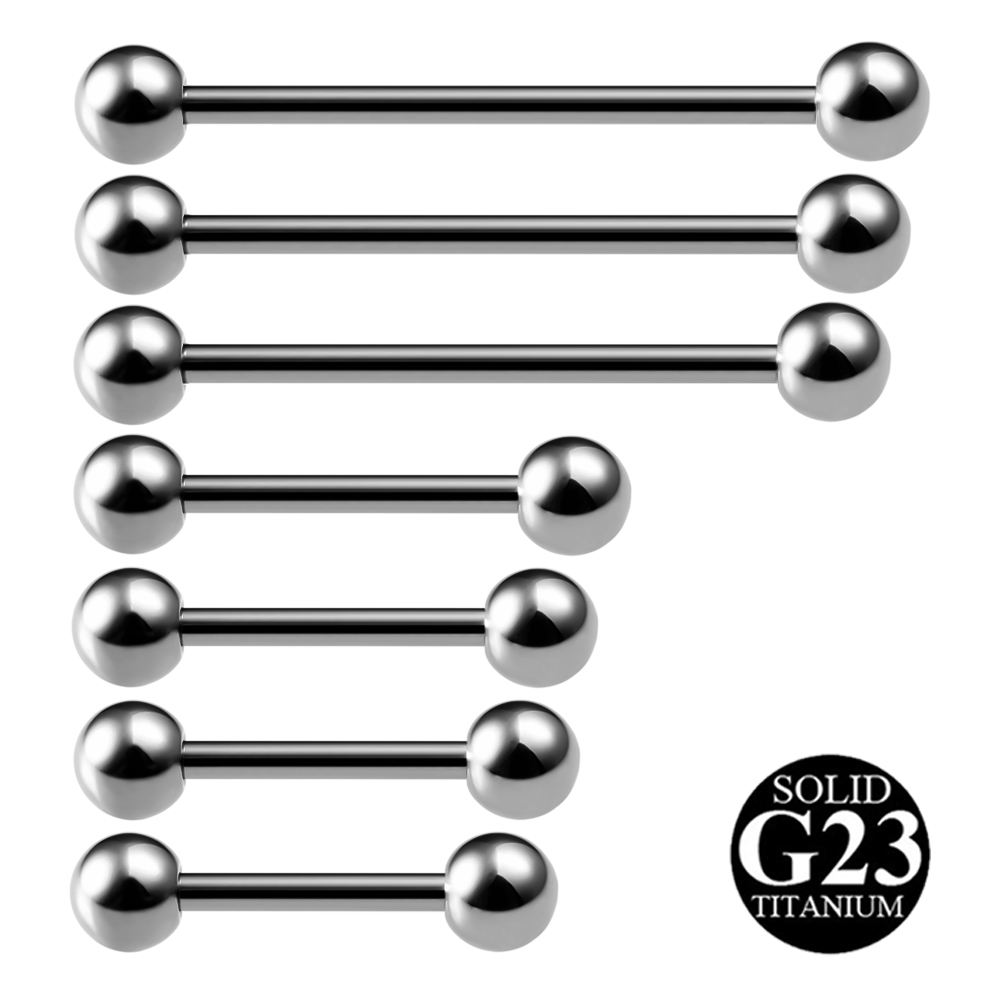 Body Jewelry Industrial - 2PCS G23 Titanium Tongue Piercing capezzolo
