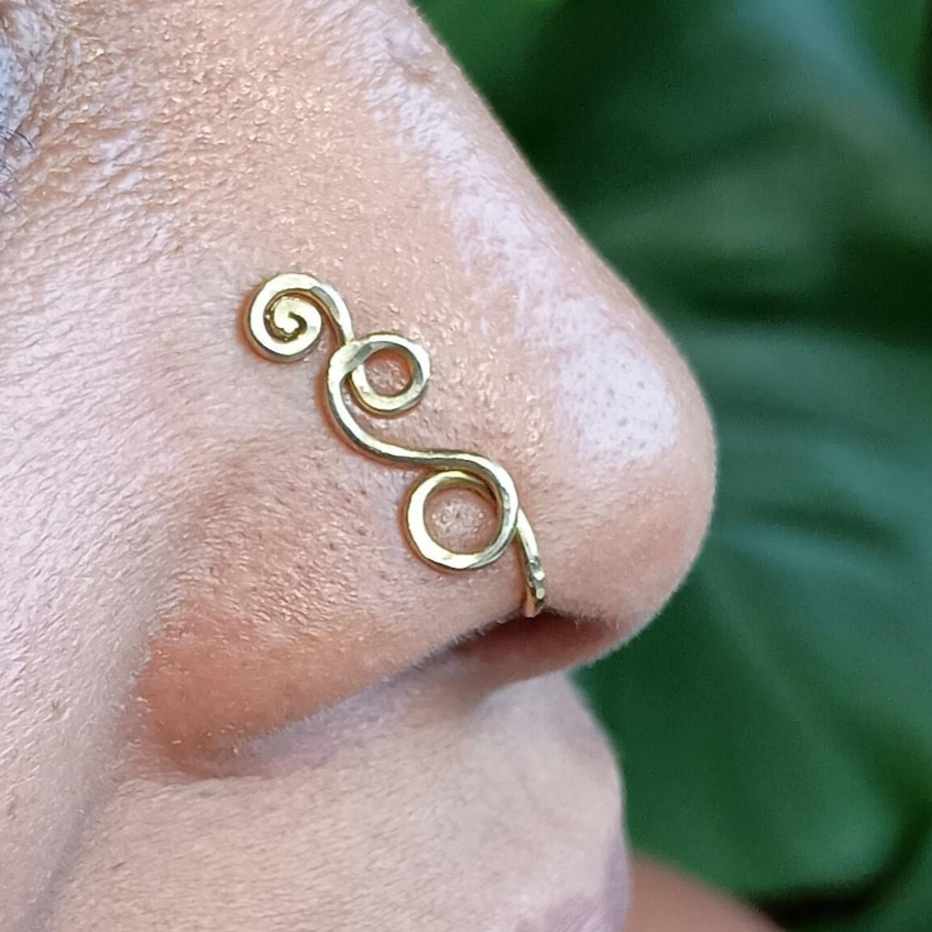 Body Jewelry Septum - Anello Finto Piercing in Oro 14K/Argento