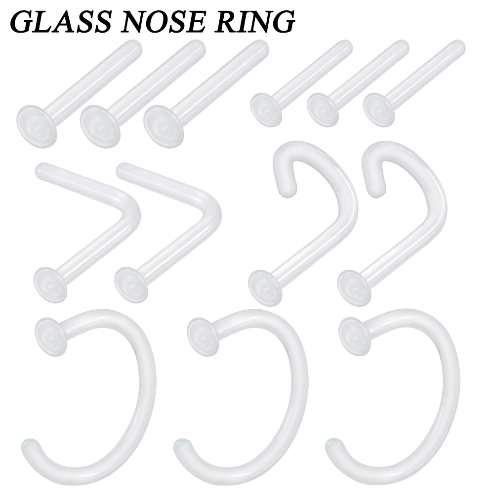 Body Jewelry Storage - 1PC vetro naso stud vetro trasparente