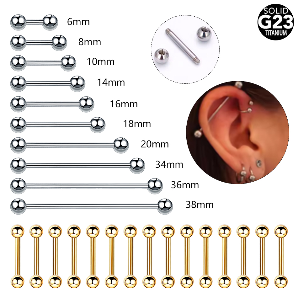 Body Jewelry Industrial - 1/5PCS Titanio Filo Esterno Lingua Helix