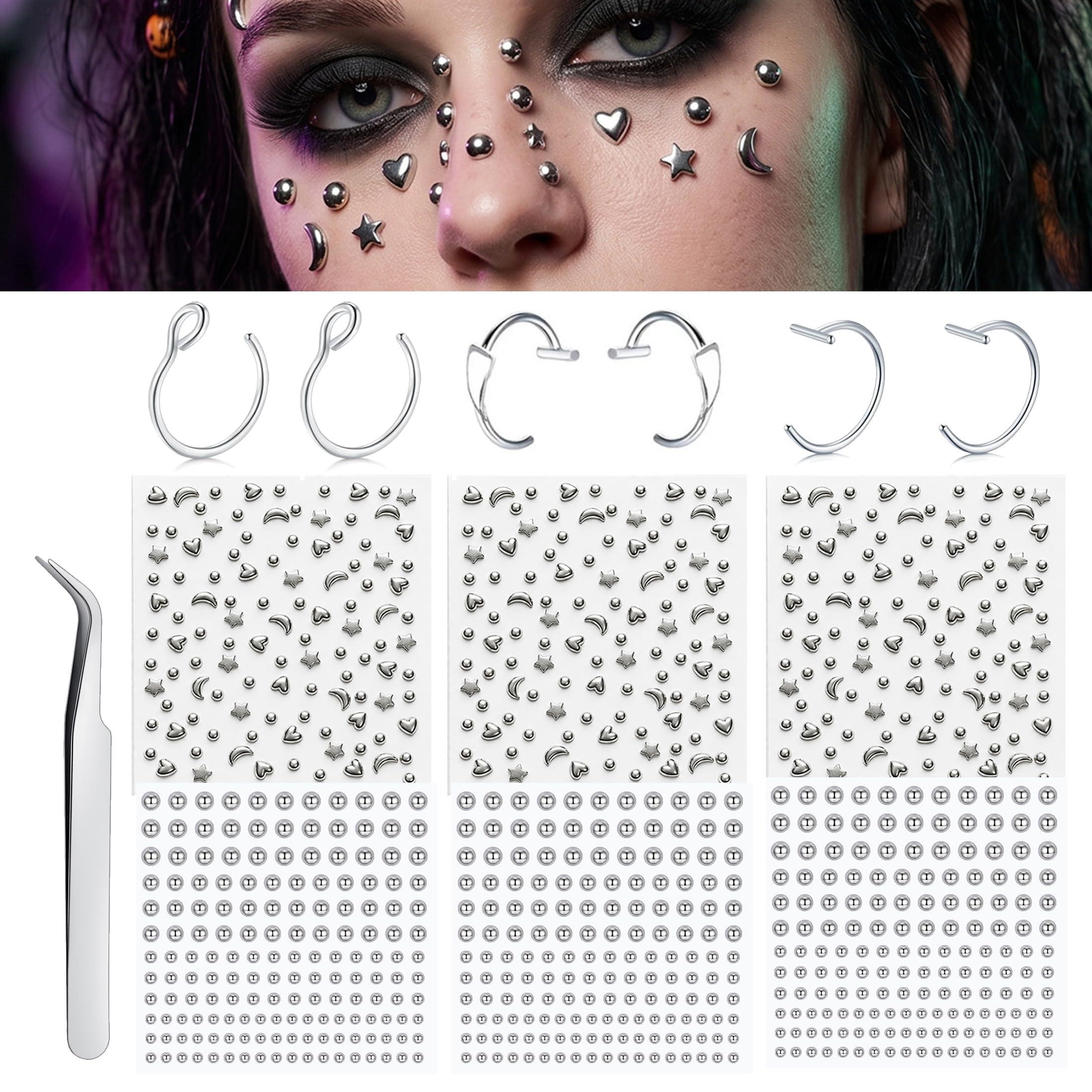 Body Jewelry Eyebrow - Piercing Finti Adesivi: Sfere per Naso,