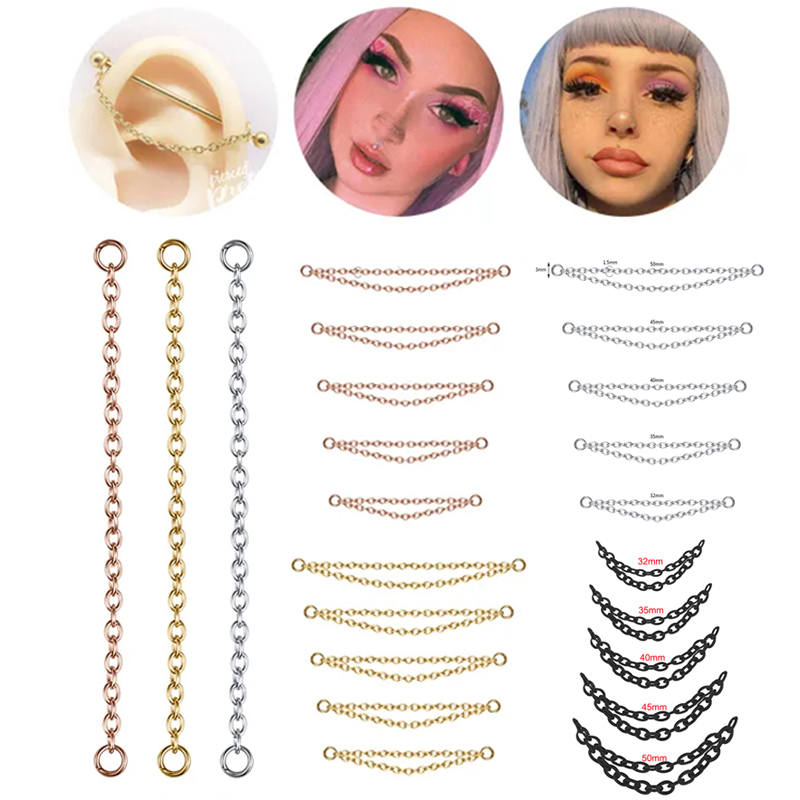 Body Jewelry Industrial - 1PC argento/oro colore catena al naso