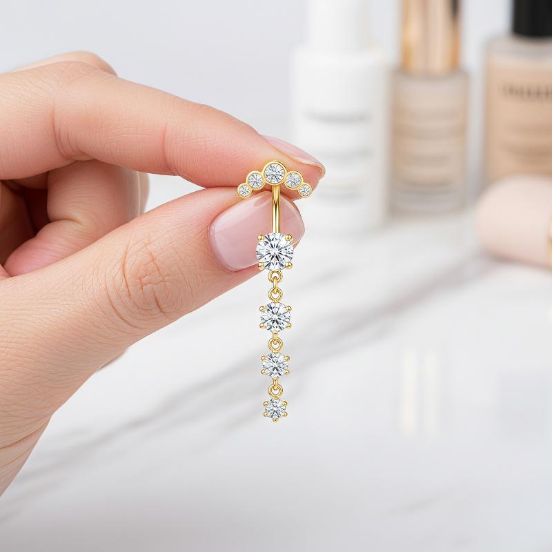 Body Jewelry For Sensitive Skin - 5 Pezzi Piercing Ombelico in Acciaio