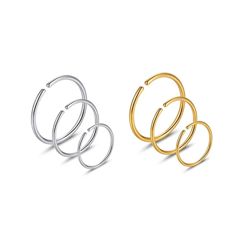 Body Jewelry Septum - Set di 6 Anelli per Naso