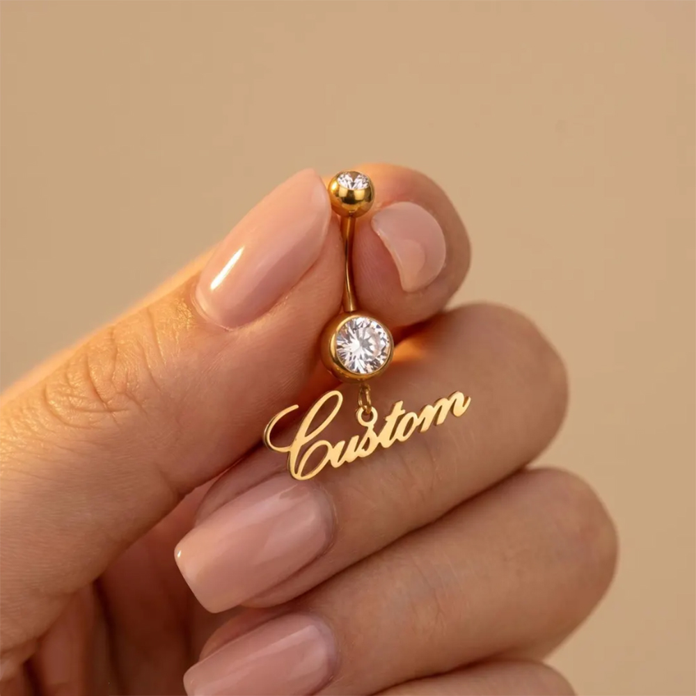 Body Jewelry Names - Piercing all'ombelico personalizzato con zircone e