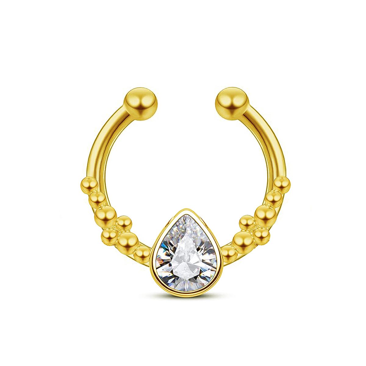 Body Jewelry Septum - Anello al naso falso con goccia