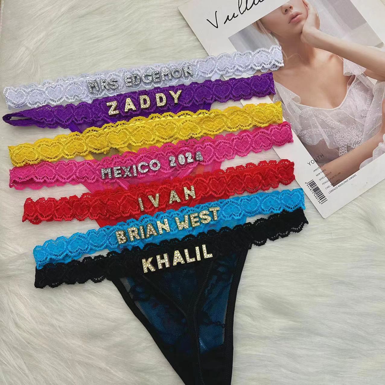 Body Jewelry Names - Mutandine perizoma personalizzate con nome Perizoma