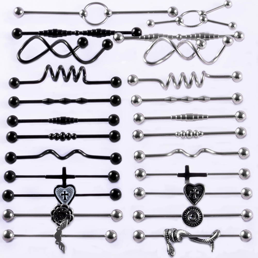 Body Jewelry Industrial - 1 pz acciaio chirurgico serpente industriale