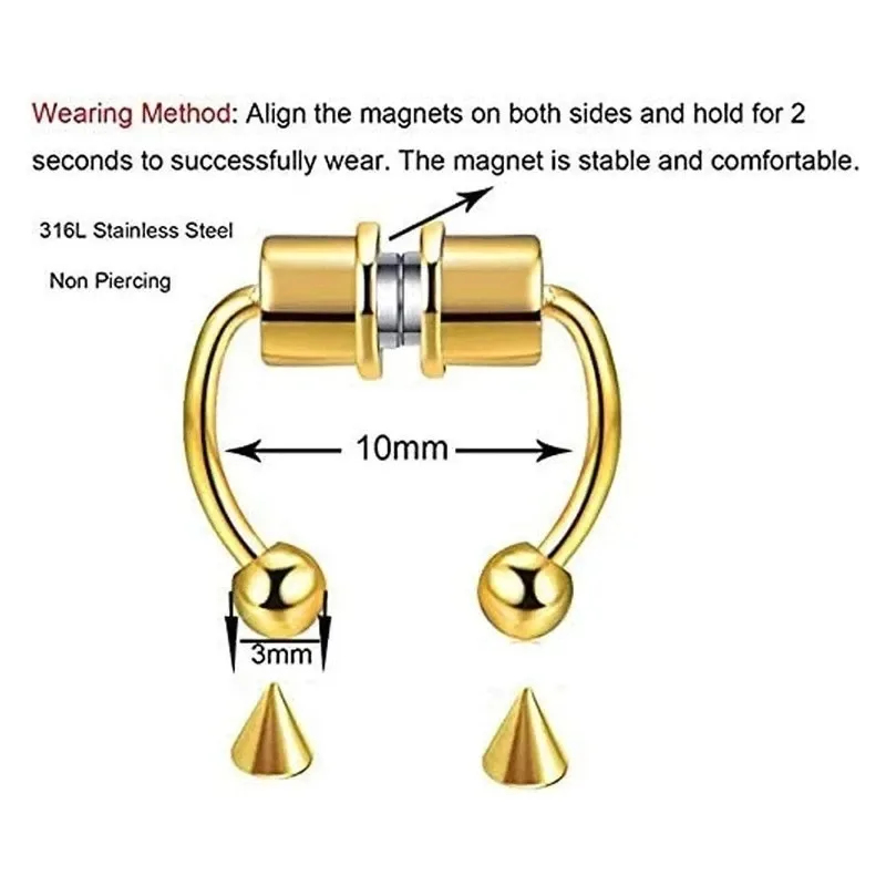 1/2/3 pezzi di anelli magnetic - Body Jewelry Septum recensione e prezzo