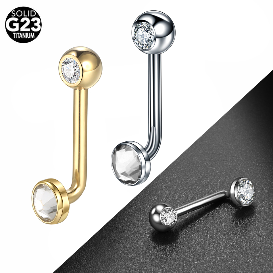 1PC G23 Titanio CZ Bilanciere  - Body Jewelry Vch recensione e prezzo