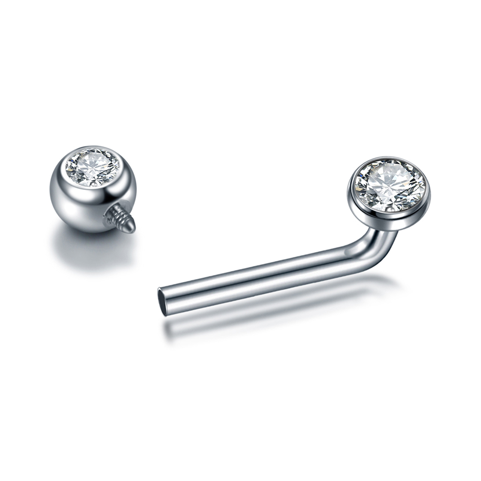 1PC G23 Titanio CZ Bilanciere  - Body Jewelry Vch recensione e prezzo