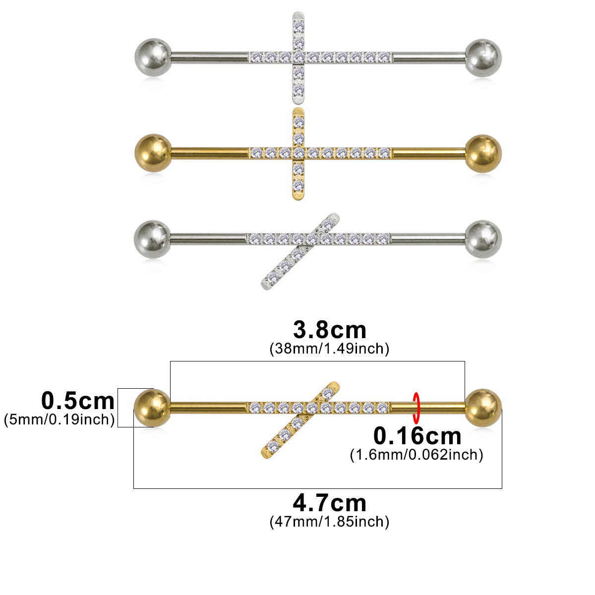 1 pz Piercing Industriale in Z - Body Jewelry Industrial recensione e prezzo