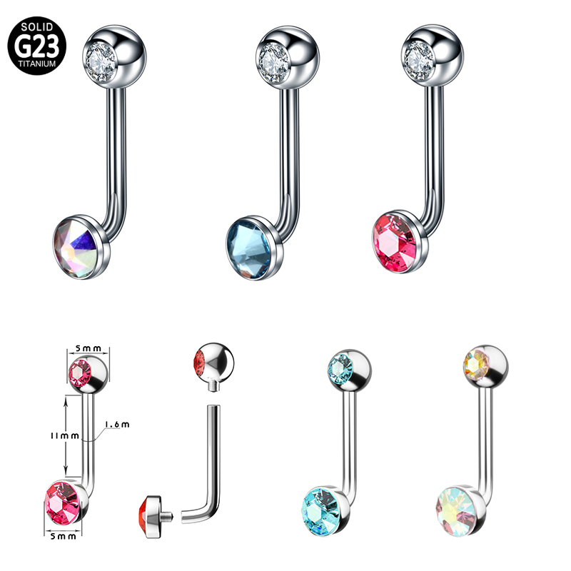1PC F136 Titanio 14G CZ Gemma  - Body Jewelry Vch recensione e prezzo