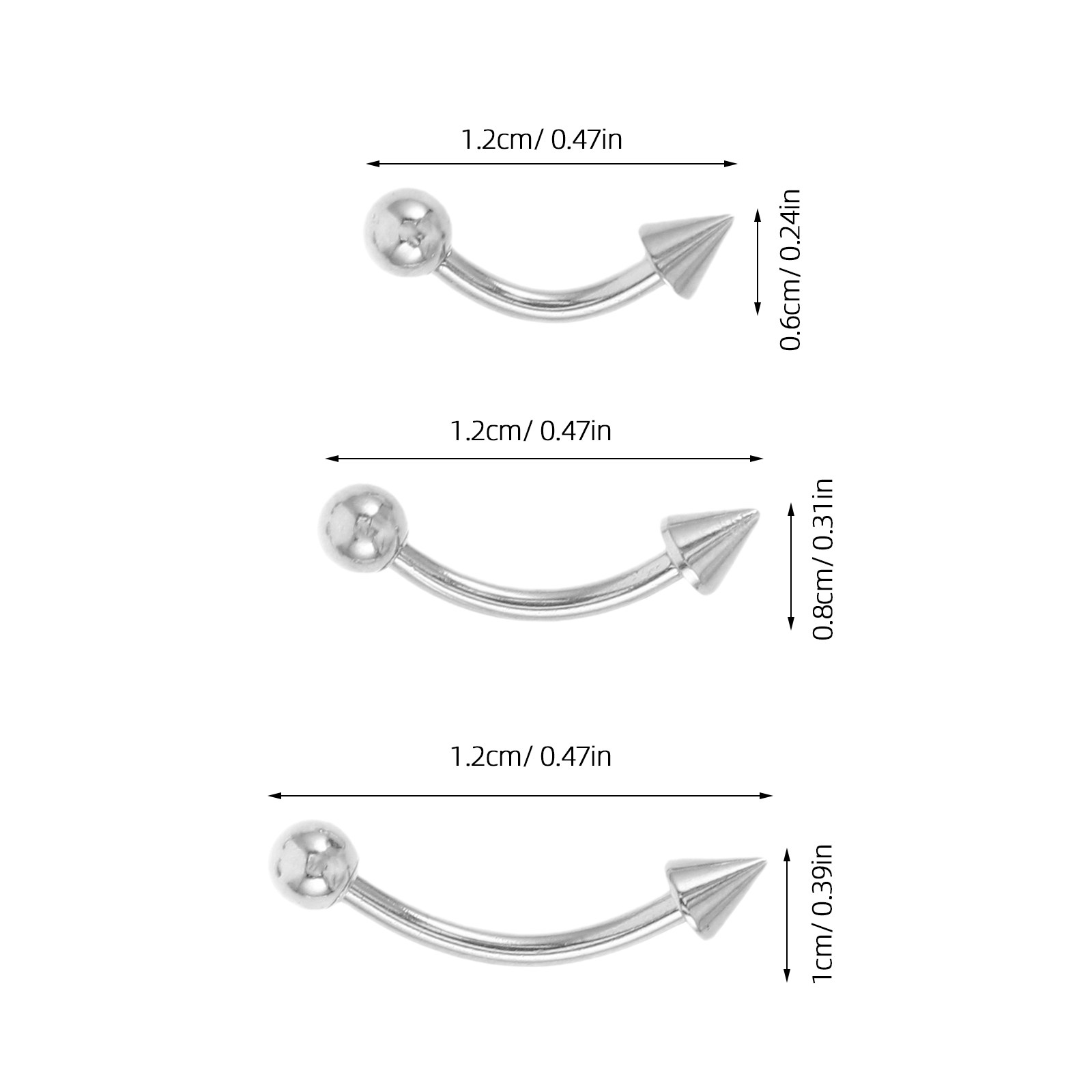 6 Pezzi di Anelli per Sopracci - Body Jewelry For Sensitive Skin recensione e prezzo