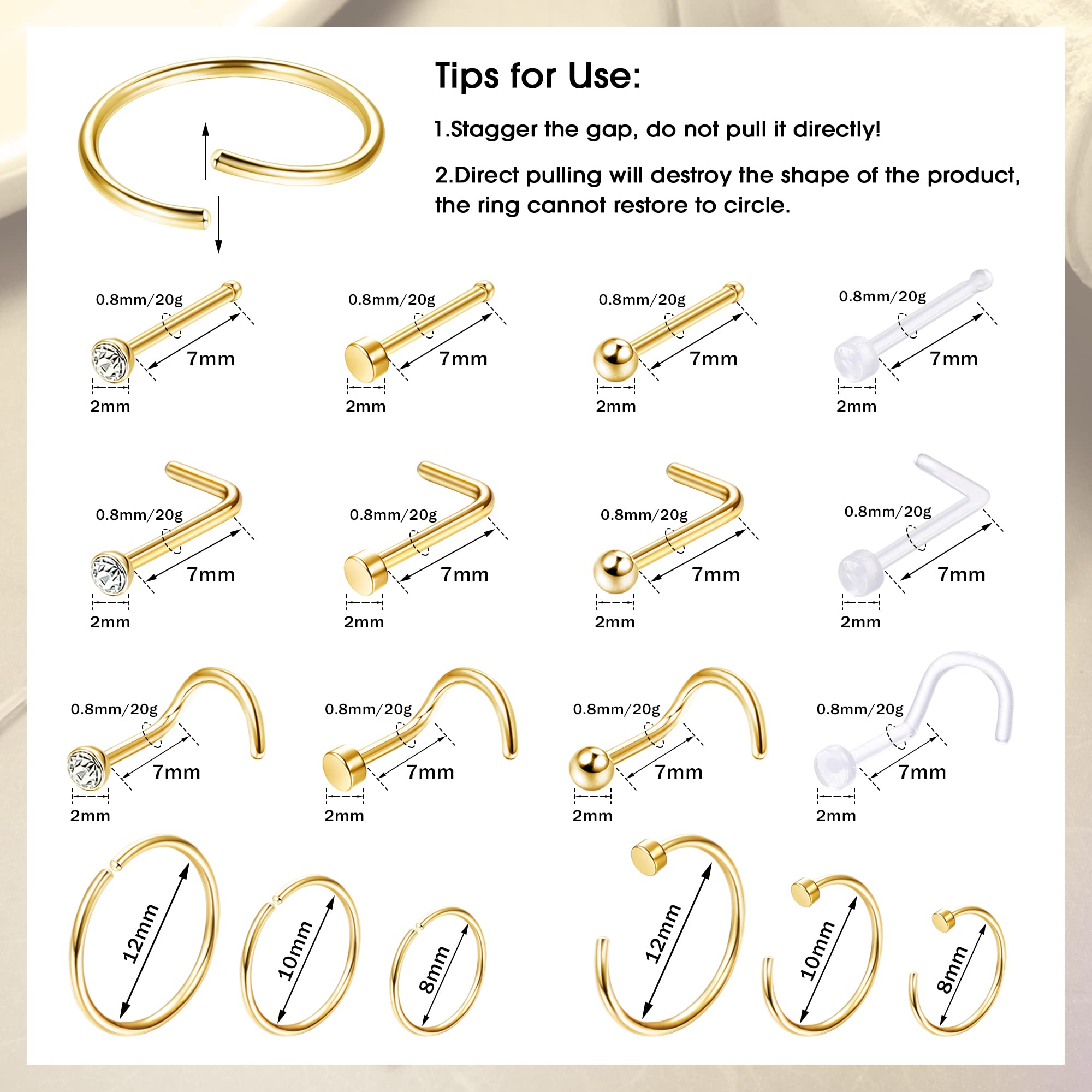 1 pz/18 pz ipoallergenico anel - Body Jewelry For Sensitive Skin recensione e prezzo