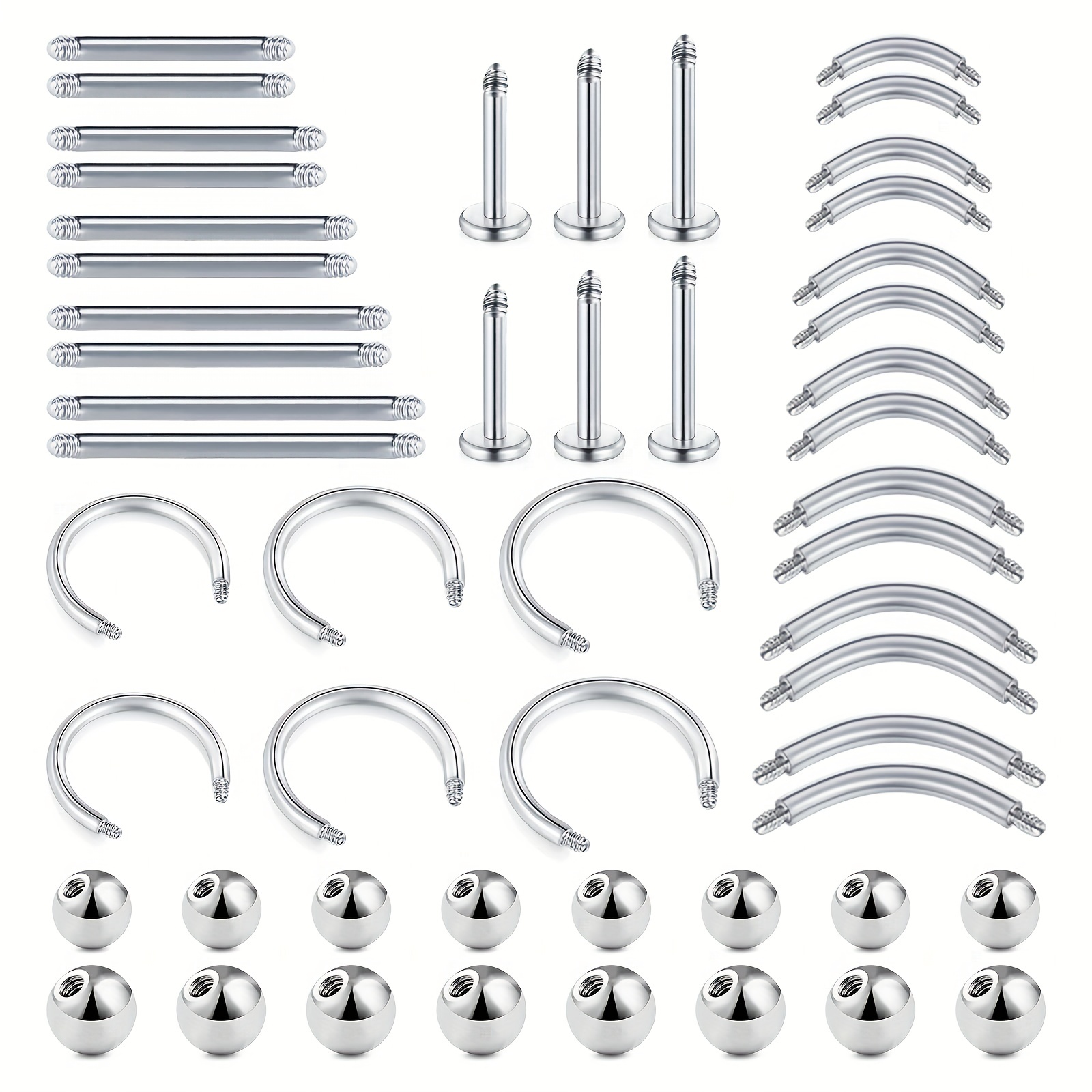 6/8/10/12/52pcs 16G aste in ac - Body Jewelry Industrial recensione e prezzo