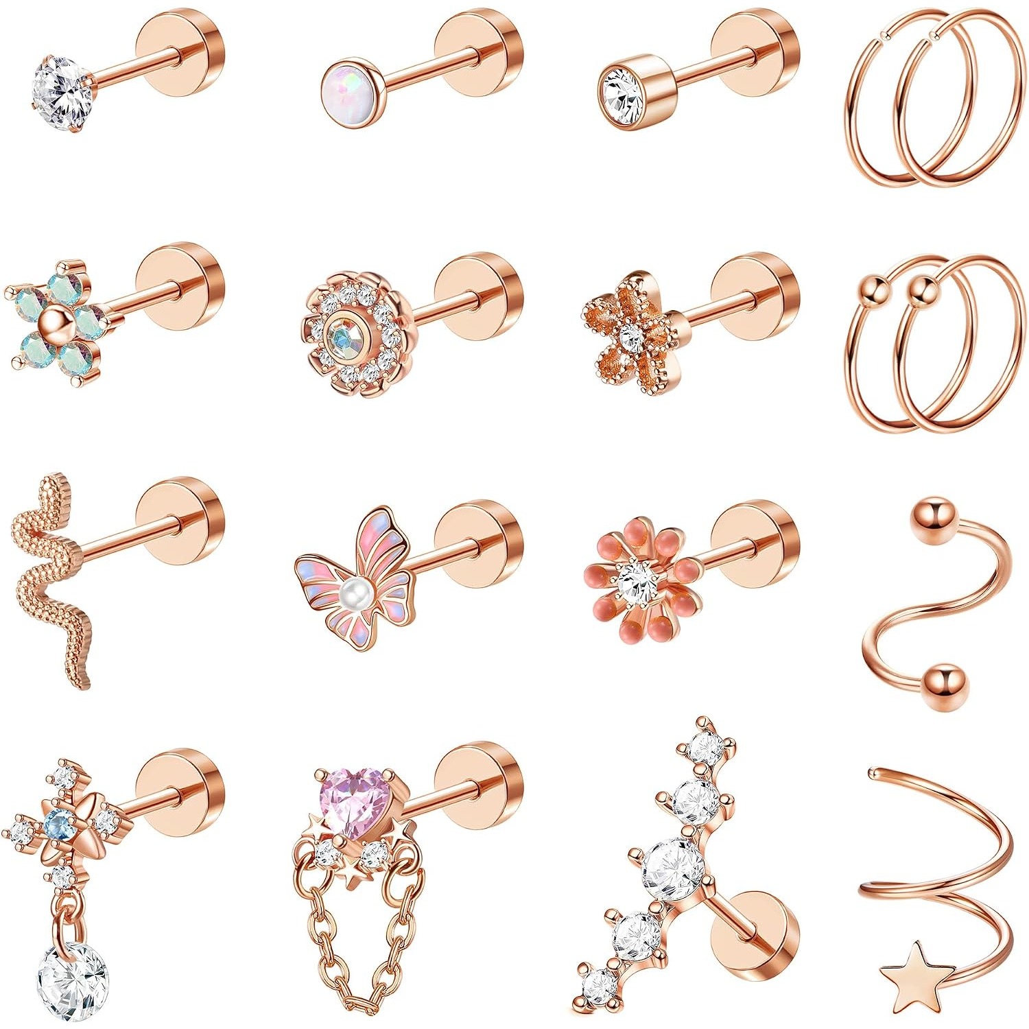 ORAZIO 18 Pezzi Orecchini a Pe - Body Jewelry For Sensitive Skin recensione e prezzo