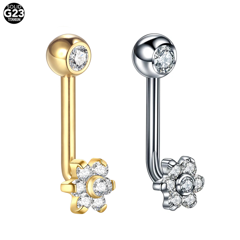 1Pc G23 Titanium Crystal Flowe - Body Jewelry Vch recensione e prezzo