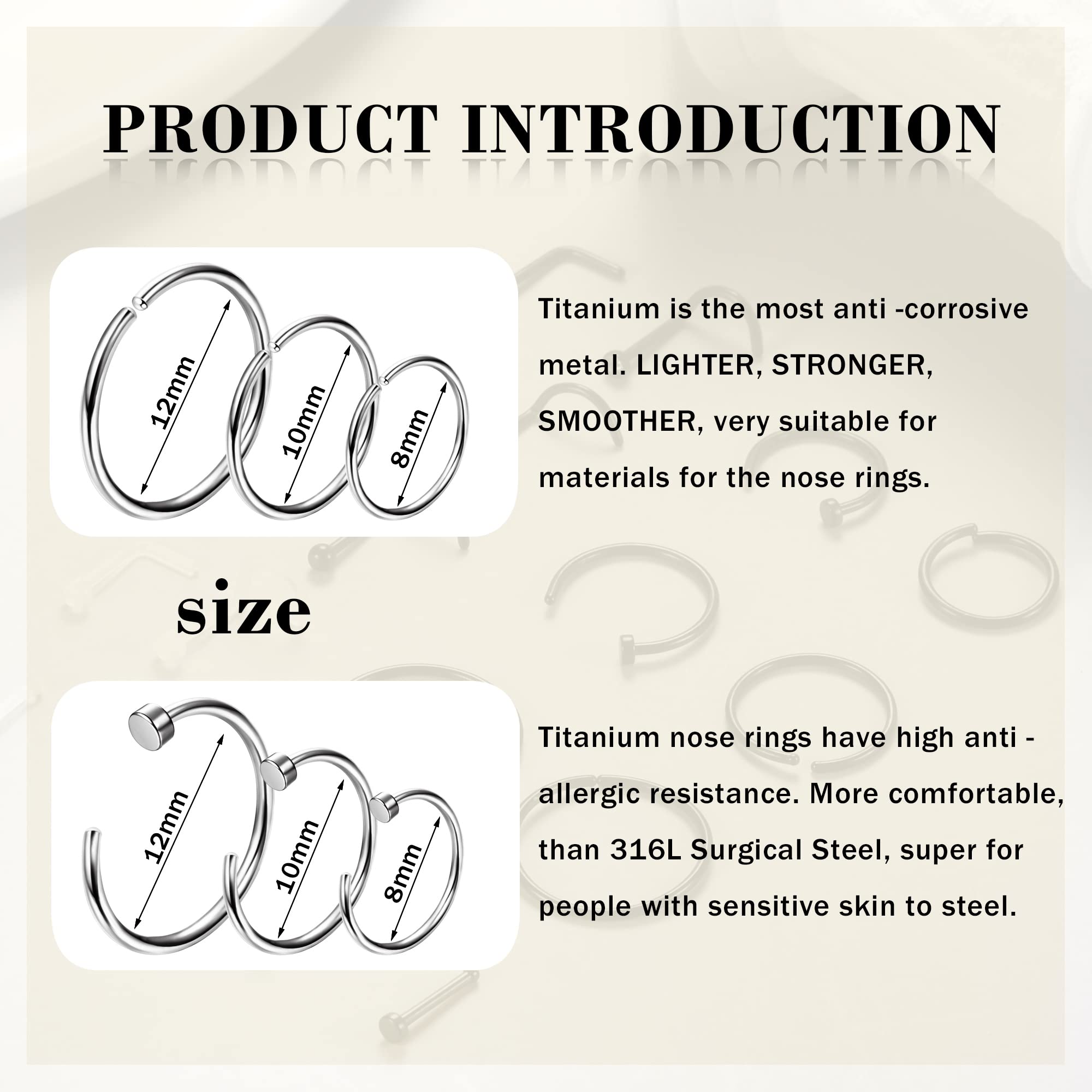 1 pz anello al naso ipoallerge - Body Jewelry For Sensitive Skin recensione e prezzo