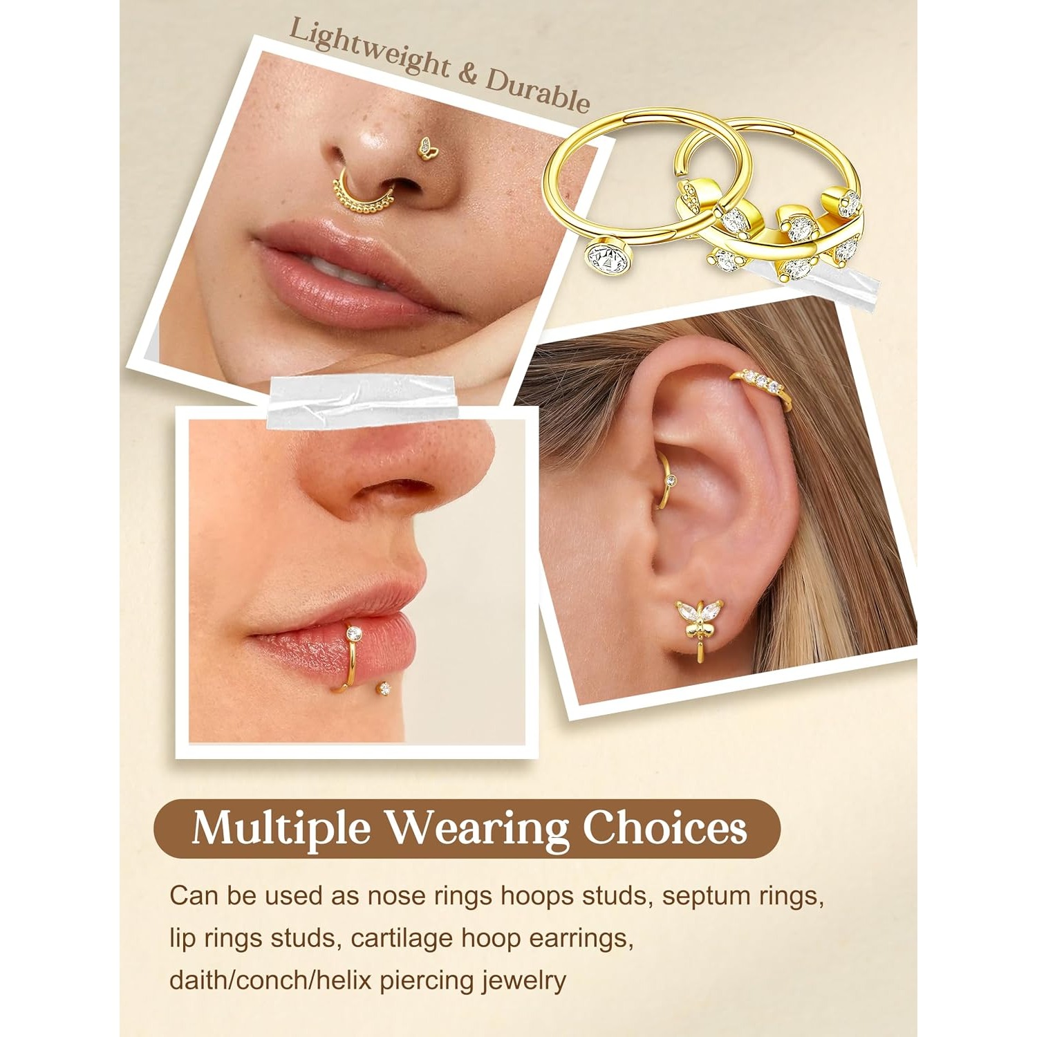 FASACCO 1 pz Anello per Naso p - Body Jewelry For Sensitive Skin recensione e prezzo